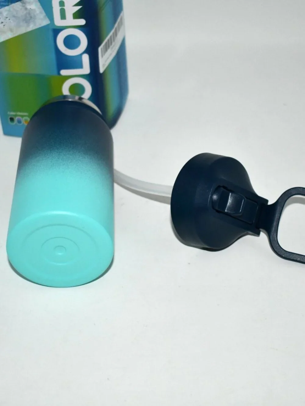 SAPVRIT 12 oz Kids Stainless Steel Insulated Water Bottle w/ Straw Blue/ Green,_4